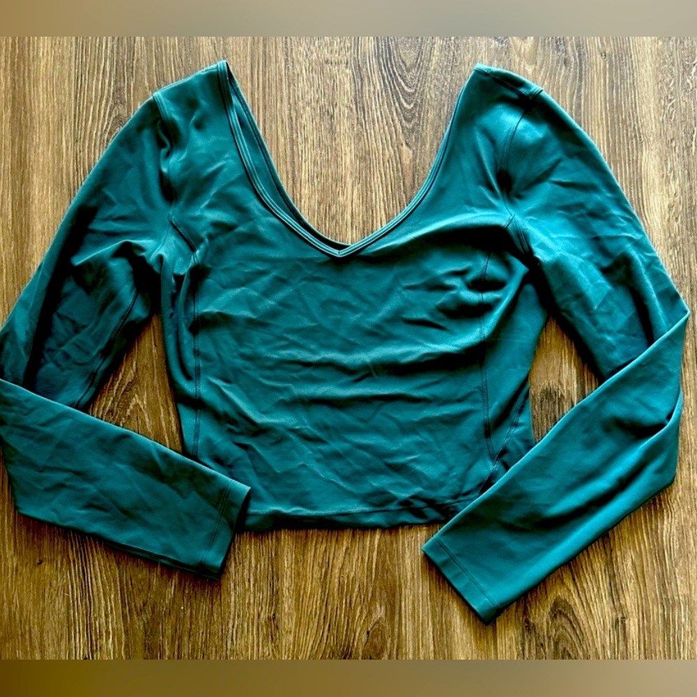 Like new align green cropped long sleeve top 8